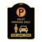 Signmission Valet Parking Tow Away Zone W/ Car Graphic, Black & Gold Aluminum Sign, 18" x 24", BG-1824-22761 A-DES-BG-1824-22761 - alternate 1